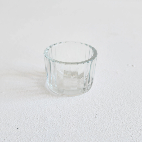 Ribbed Votive - Clear - 3cm - <p style='text-align: center;'>R 5 </p>